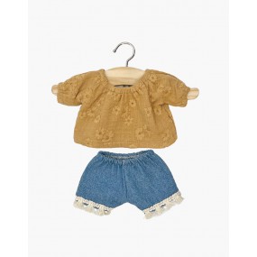 Minikane - Kledingset blouse met broekje Amigas, 32cm